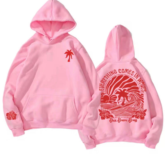 Pink Palm Puff Hoodie ✨